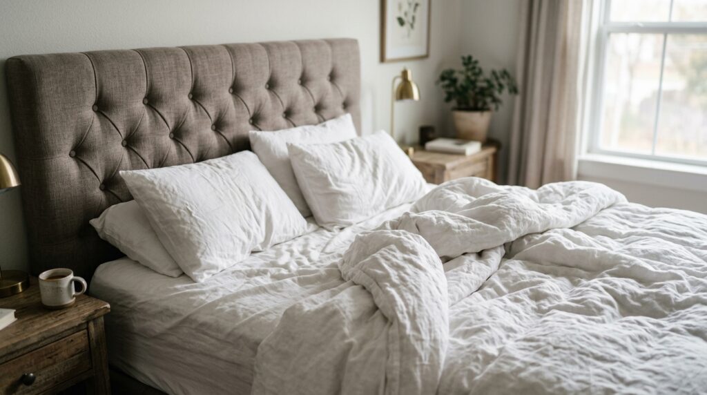 Beckham Hotel Collection pillow Review on a neatly made bed