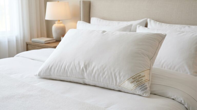 Best Pillow for Back Sleepers - Beckham Hotel Collection Pillows white luxury bed pillow on bedroom bed